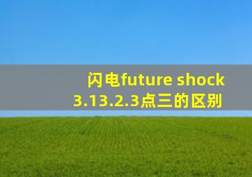 闪电future shock 3.13.2.3点三的区别